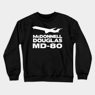 McDonnell Douglas MD-80 Silhouette Print (White) Crewneck Sweatshirt